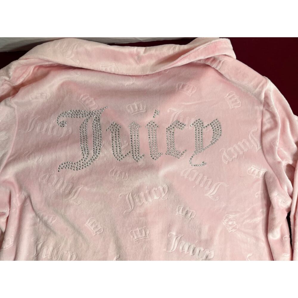 Juicy Couture‎ Pink Embossed Velour Rhinestone Sleep Shirt Pajama Top XL NWOT - Picture 6 of 6